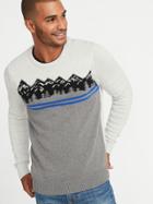 Old Navy Mens Fair Isle Crew-neck Sweater For Men Sea Salt Size Xl