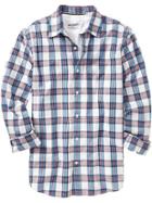 Old Navy Mens Everyday Classic Slim Fit Shirts - Blue/red Plaid