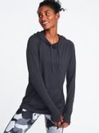 Old Navy Womens Semi-fitted Pullover Performance Hoodie For Women Black Size L