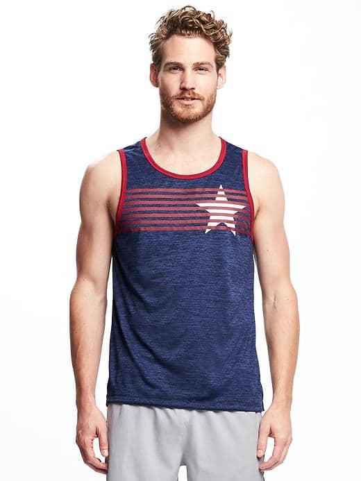 Old Navy Go Dry Graphic Performance Tank For Men - Blue Camouflage