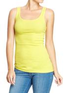 Womens Perfect Pop Color Tanks Size S Petite - Yucatan Yellow