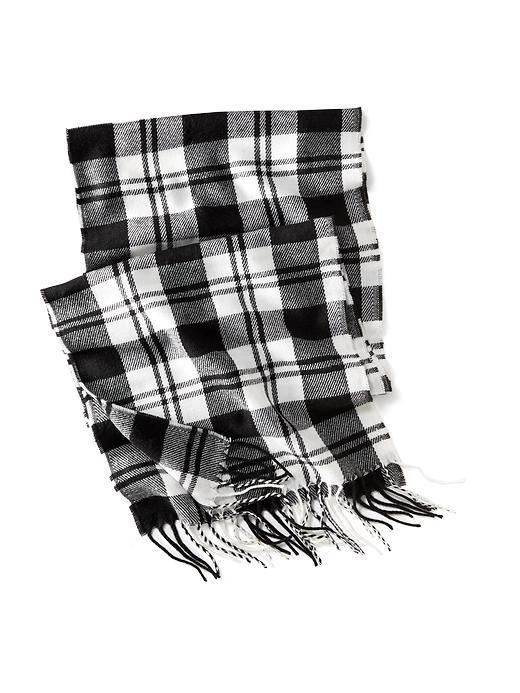 Old Navy Mens Plaid Scarf Size One Size - Black/white Plaid