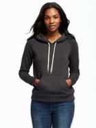 Old Navy Relaxed Fleece Hoodie For Women - Dark Charcoal Gray