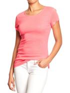 Old Navy Womens Perfect Crew Neck Tees - North Beach Neon