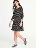 Old Navy Womens Jersey Swing Dress For Women Black White Stripe Size Xxl