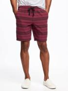 Old Navy Striped Jogger Shorts For Men 9 - Burgandy Stripe