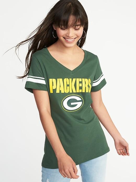 Old Navy Womens Nfl Team V-neck Tee For Women Packers Size L