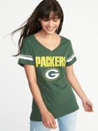 Old Navy Womens Nfl Team V-neck Tee For Women Packers Size L