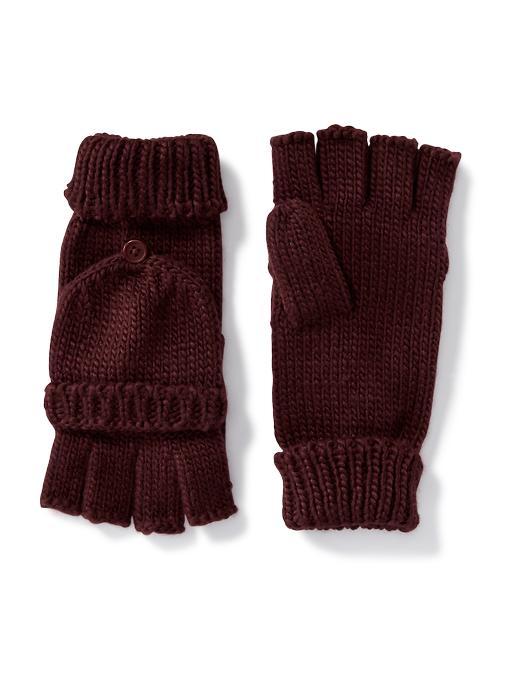 Old Navy Honeycomb Knit Convertible Gloves For Women - Wine Purple