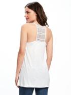 Old Navy Relaxed Lace Back Tank For Women - Cream