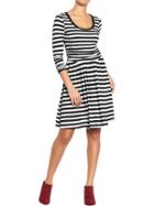 Old Navy Womens Patterned Jersey Dresses Size L Tall - O.n. New Black Stripe