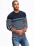 Old Navy Striped Crew Neck Layering Tee For Men - In The Navy