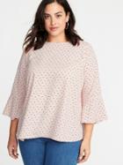 Old Navy Womens Printed Plus-size Boho Swing Top Pink Print Size 3x