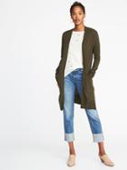 Old Navy Womens Super-long Open-front Cardi For Women Heather Green Size Xs