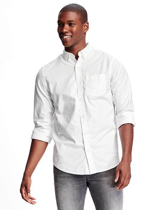 Old Navy Slim Fit Oxford Stretch Shirt For Men - Cream