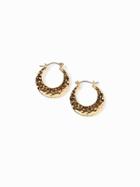Old Navy Womens Hammered-metal Hoop Earrings For Women Gold Size One Size