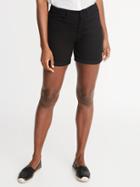 Mid-rise Slim Black Denim Shorts For Women - 5-inch Inseam
