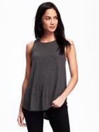 Old Navy Womens Relaxed High-neck Tank For Women Charcoal Size S