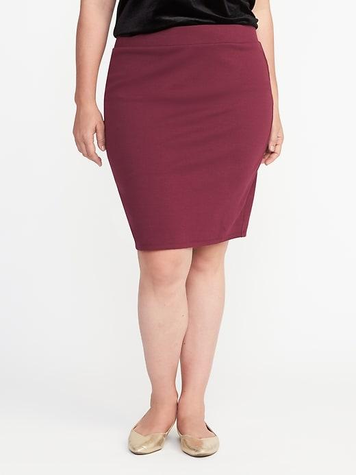 Old Navy Womens Plus-size Ponte-knit Pencil Skirt Cabernet Size 1x