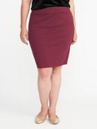 Old Navy Womens Plus-size Ponte-knit Pencil Skirt Cabernet Size 1x