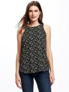 Old Navy Womens Relaxed High-neck Tank For Women Black/white Size Xl