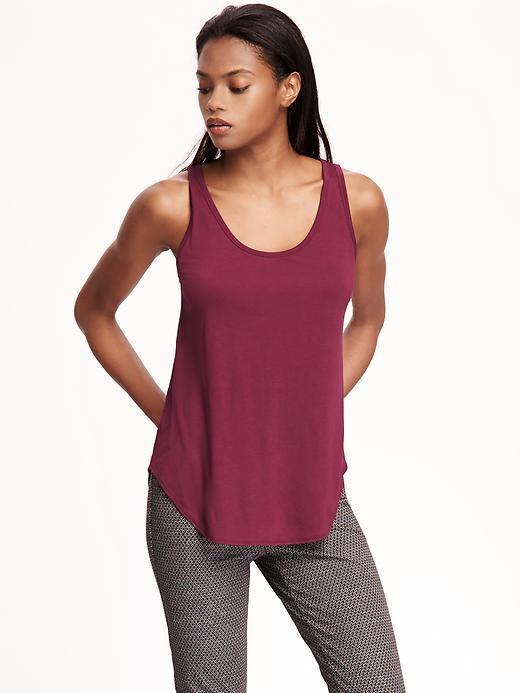 Old Navy Relaxed Curved Hem Scoop Neck Tank For Women - Borscht