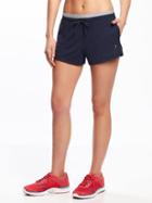 Old Navy Semi Fitted Go Dry Cool Mesh Shorts For Women 3 1/2 - Lost At Sea Navy