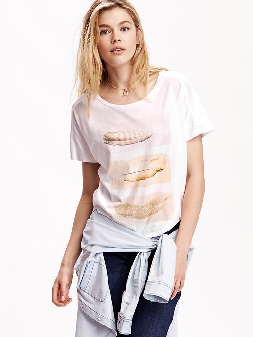Old Navy Womens Dolman Sleeve Graphic Tees Size L - Bright White