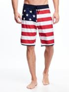 Old Navy Built In Flex Americana Board Shorts For Men 10 - Stars/stripes