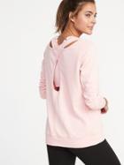 Old Navy Womens Relaxed French-terry Keyhole-back Sweatshirt For Women Bella Donna Pink Size M