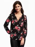 Old Navy Relaxed Lightweight Top For Women - Black Print