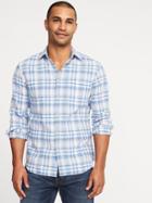 Old Navy Mens Regular-fit Linen-blend Shirt For Men Anchors Away Size S