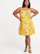 Old Navy Womens Plus-size Fit & Flare Cami Dress Yellow Floral Size 3x