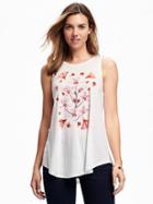 Old Navy Relaxed High Neck Swing Tank For Women - Cream
