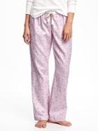 Old Navy Printed Flannel Sleep Pant For Women - Pink Floral