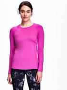 Old Navy Go Dry Mesh Yoke Run Shirt For Women - Fuchsia Leaders Poly