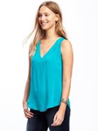 Old Navy Relaxed Cutout Back Blouse For Women - Teal We Meet