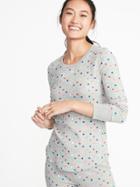 Old Navy Womens Slim-fit Printed Thermal-knit Tee For Women Multi Dots Size L