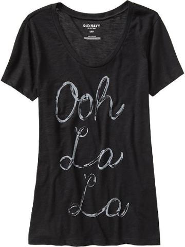 Old Navy Old Navy Womens Paris Themed Graphic Tees - Black Jack