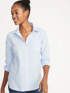 Old Navy Womens Relaxed Classic Shirt For Women Light Blue Size M