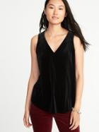Old Navy Womens Relaxed Sleeveless Velvet Top For Women Blackjack Size S