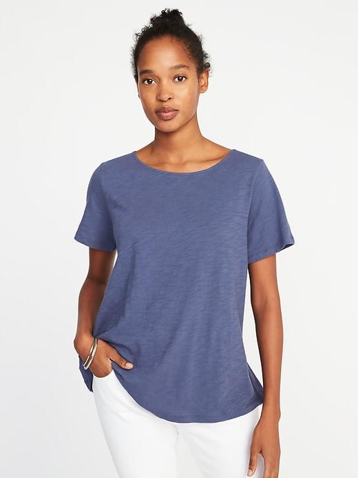 Old Navy Womens Relaxed Slub-knit Lace-up Top For Women Majestic Sea Size S