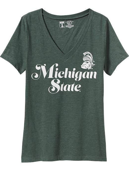 Old Navy Womens College Team V Neck Tee Size L - University Of Michigan