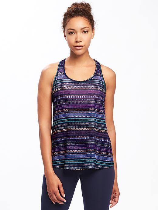 Old Navy Go Dry Strappy Back Tank For Women - Multi Stripe