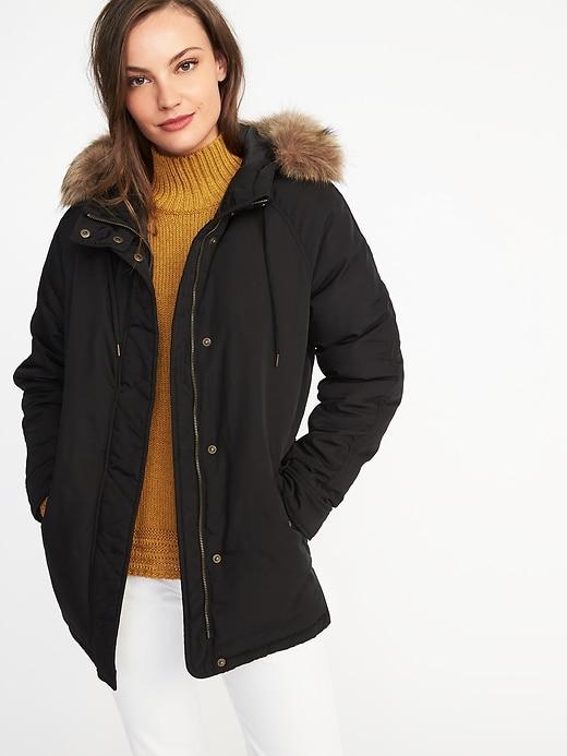 Old Navy Womens Hooded Frost-free Utility Parka For Women Black Size Xxl