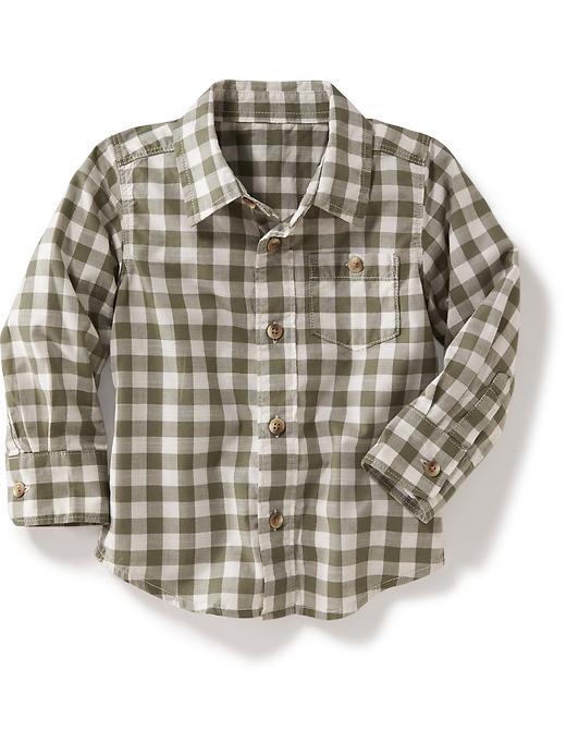 Old Navy Gingham Plaid Shirt - Fennel Seed