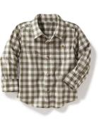 Old Navy Gingham Plaid Shirt - Fennel Seed