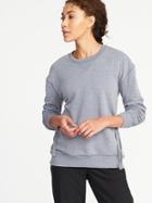 Old Navy Womens French-terry Cinched-sleeve Sweatshirt For Women Heather Gray Size Xs