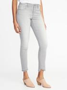Old Navy Womens Mid-rise Gray Step-hem Rockstar Super Skinny Ankle Jeans For Women Ojai Gray Size 2