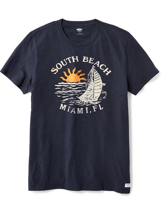 Old Navy South Beach Miami, Fl Tee For Men - Ink Blue